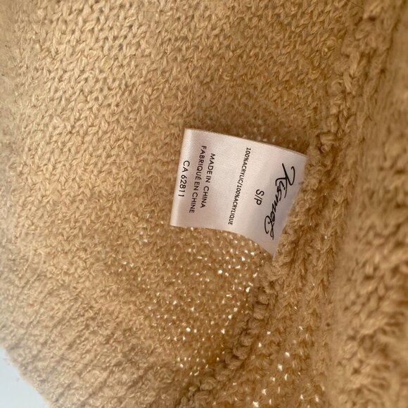 Kismet Open Front Cozy Beige Cardigan Size S - Picture 5 of 6